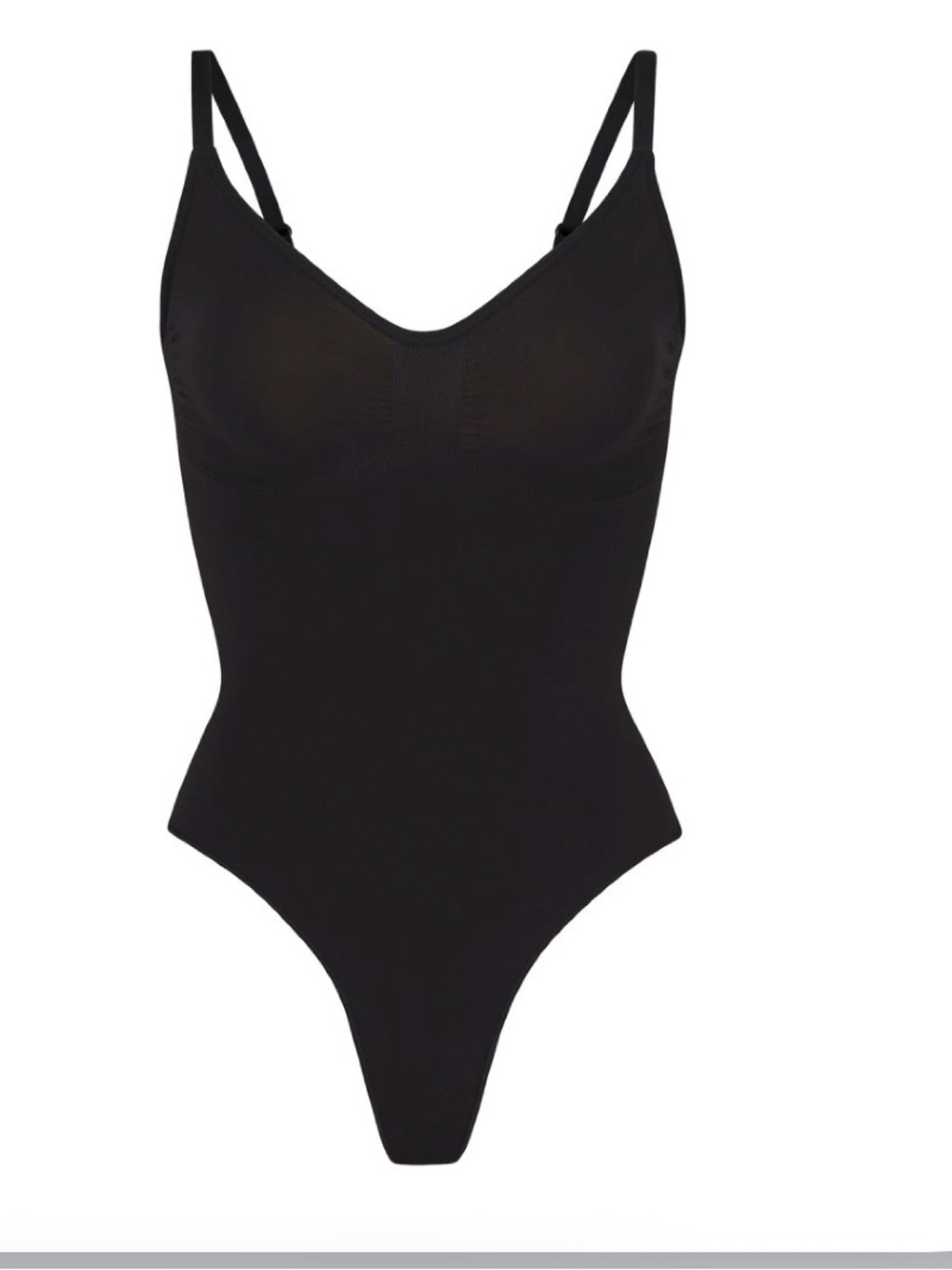 SKIMS SEAMLESS SCULPT THONG BODYSUIT | ONYX  / M
